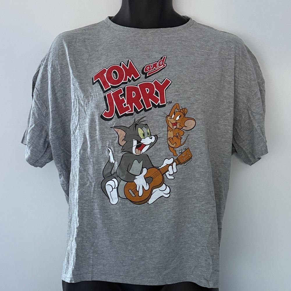 Tom and Jerry Gray Short Sleeve Tee